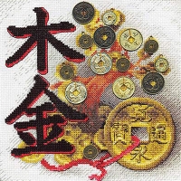 Набор для вышивания крестом "Денежное дерево", 20 см х 20 см артикул 8764c.