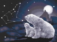 Набор для вышивания крестом "Полярная ночь", 36 см х 27 см артикул 8800c.